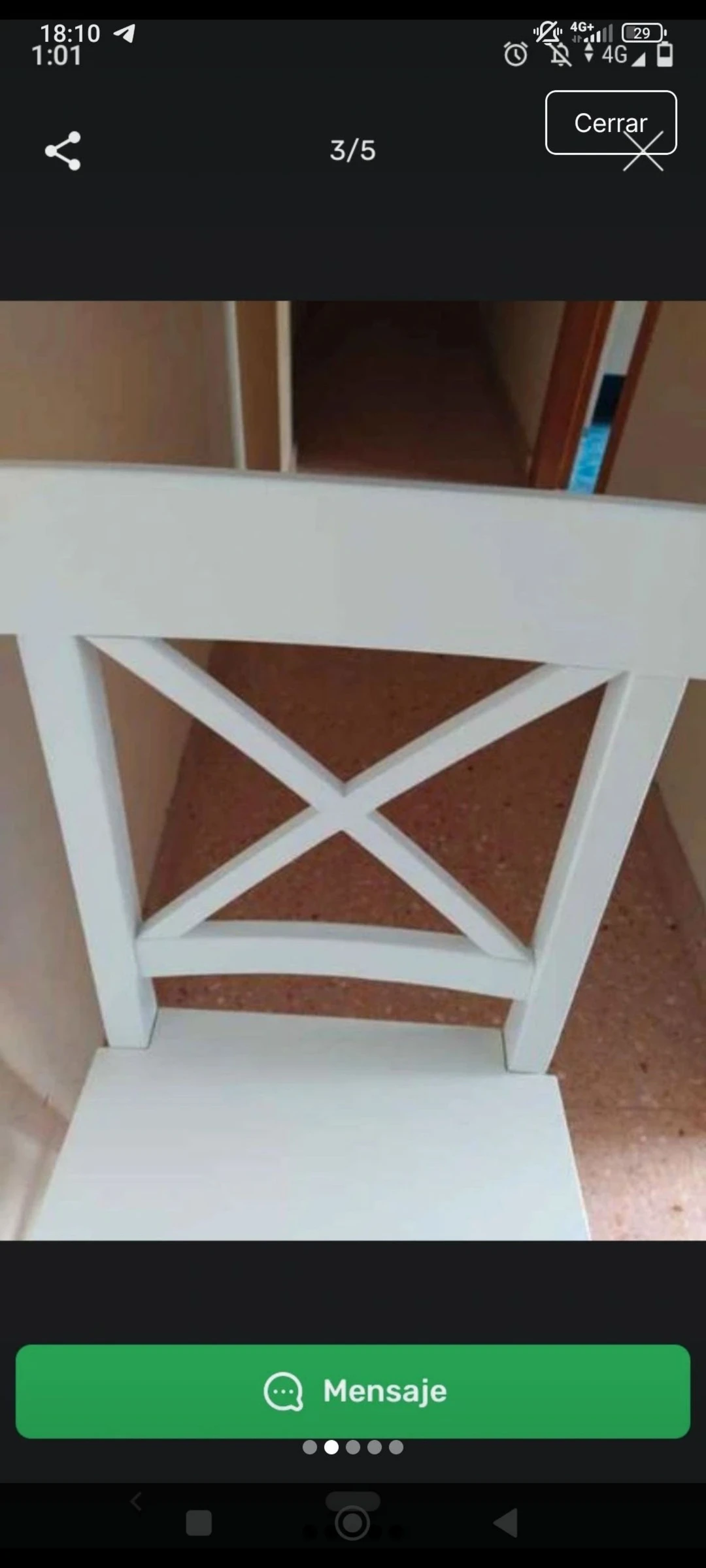 Nieuwe witte houten stoel. – photo 2